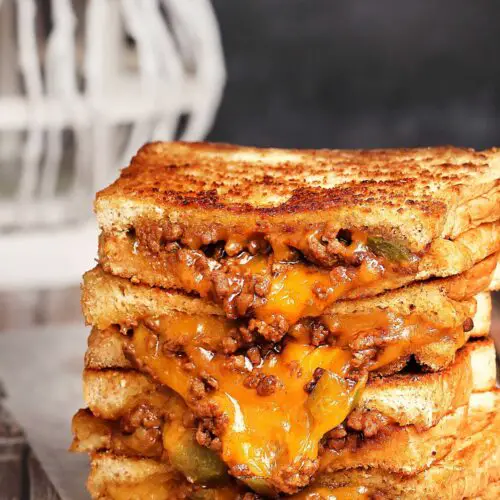 Ground Beef Grilled Cheese Sandwich