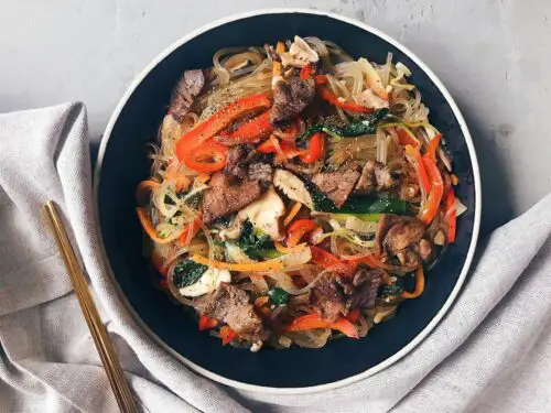 Japchae (Korean Glass Noodles) - Kitchen (Mis)Adventures