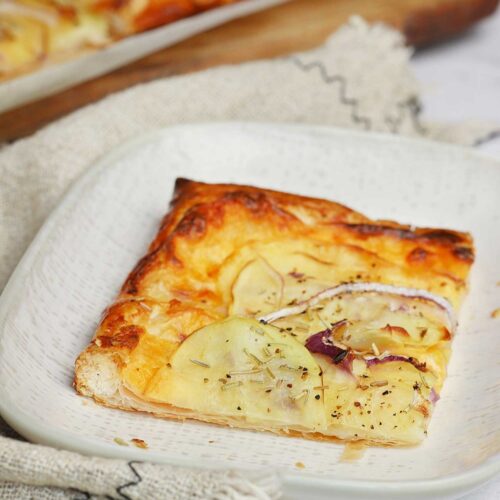 Potato Cheese Puff Pastry Tart