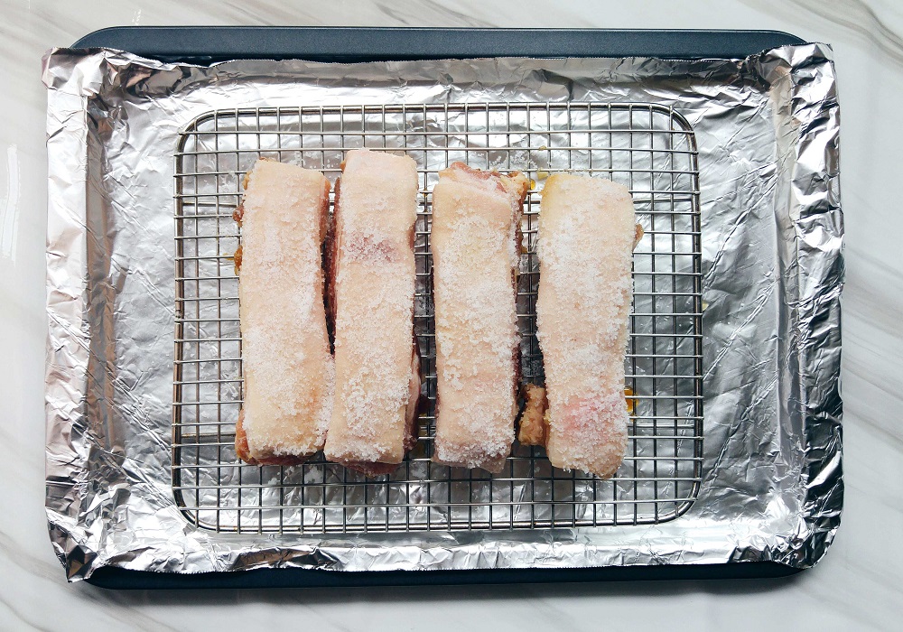 pork belly on the pan
