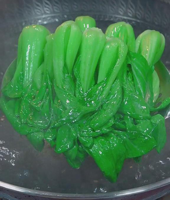 Take out the baby bok choy and drain the excess water