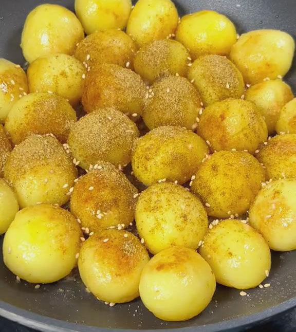 sprinkle salt and pepper seasoning on all sides of the potatoes