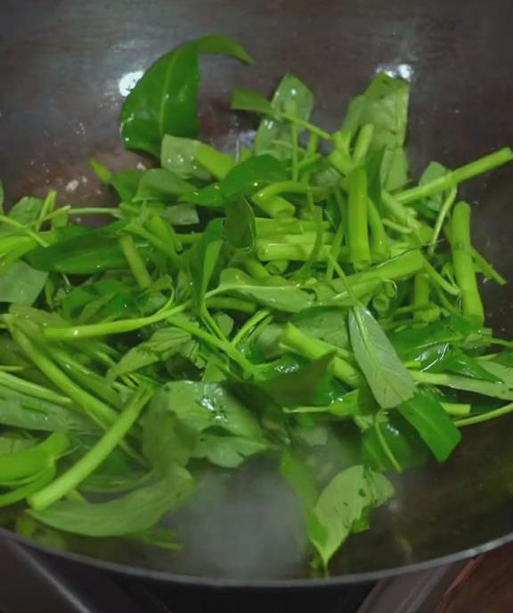 add the water spinach
