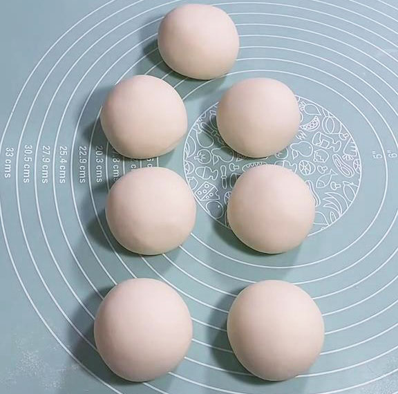 knead each piece into a rough ball of dough