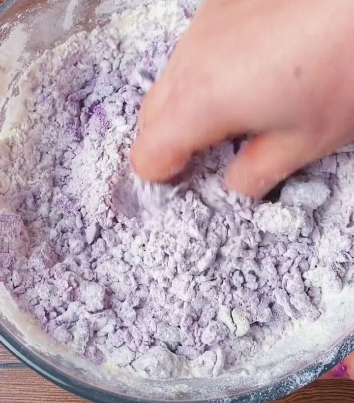 Knead until you form a smooth purple ball of dough
