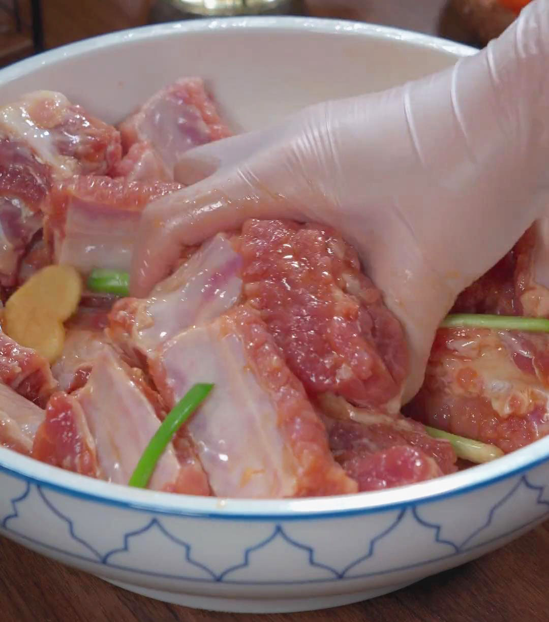 Massage the marinade to the ribs to fully absorb the flavors