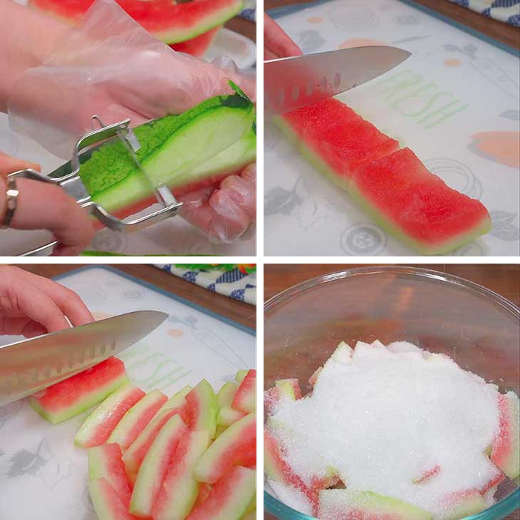 Prepare the watermelon rinds