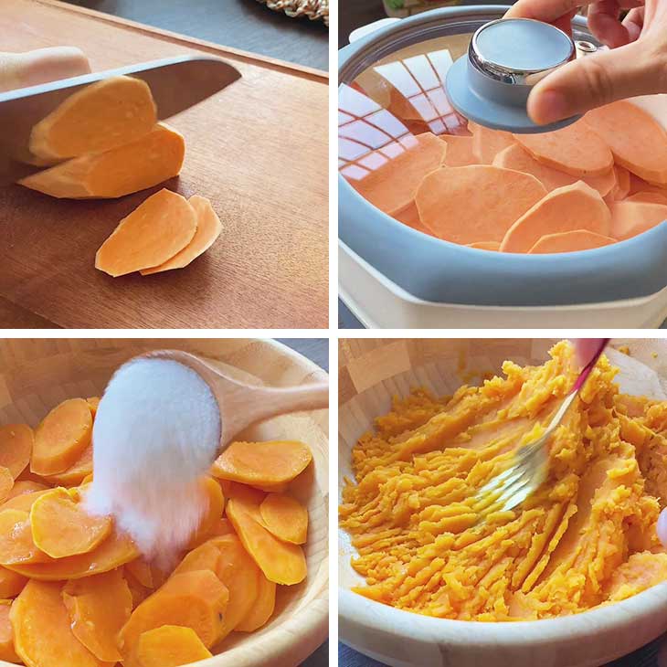 make the sweet potato paste