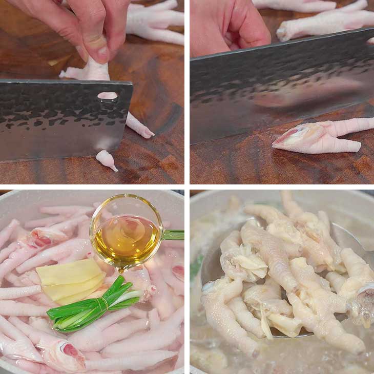 prepare and cook the chicken feet