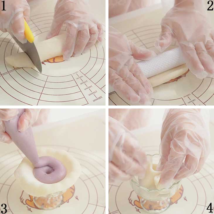 Assemble The Dough And Taro Filling