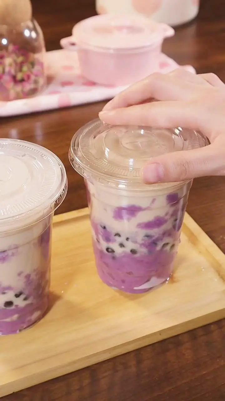 Taro Milk Bubble Tea with Real Taro or Powder