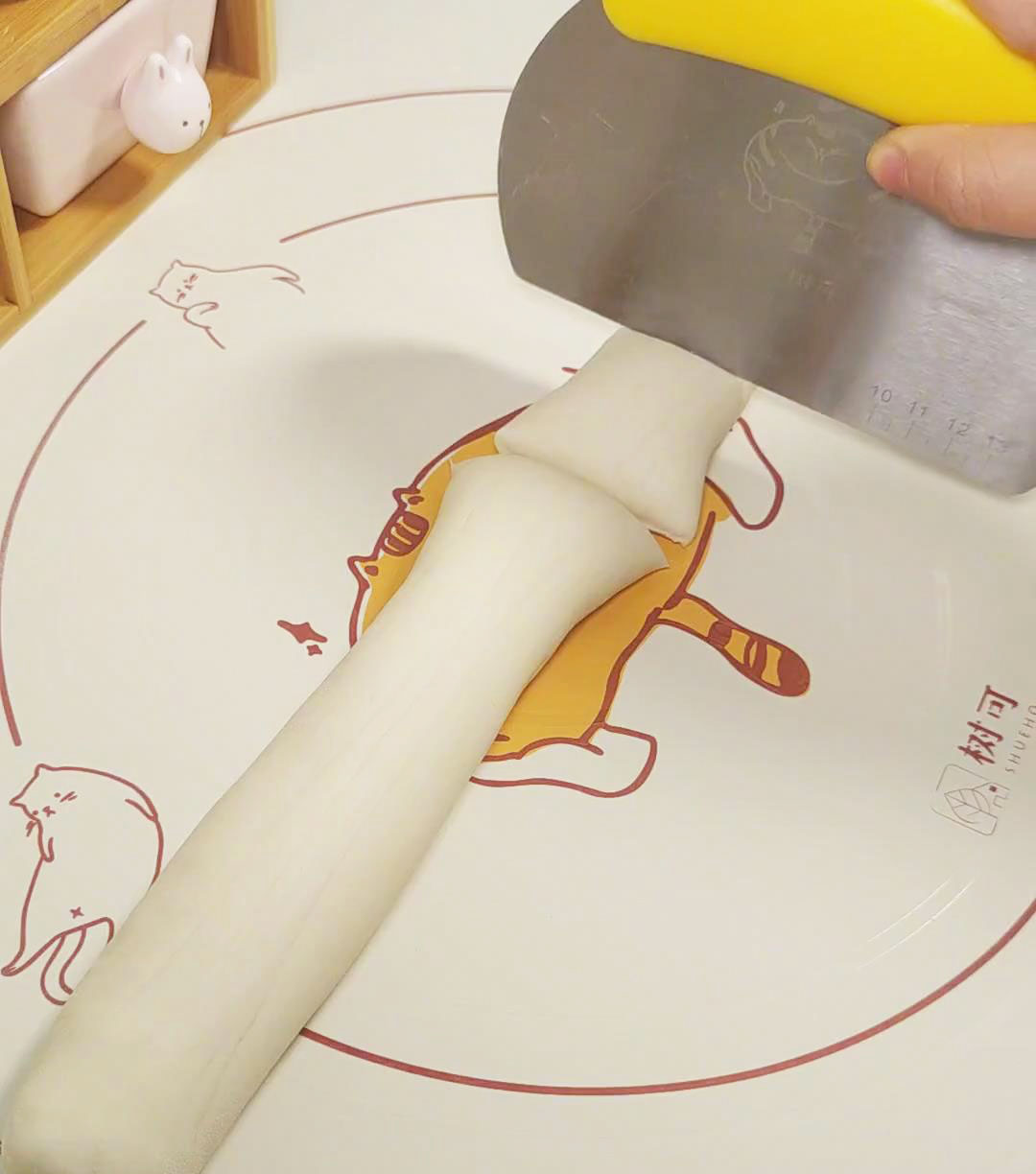 divide the dough into 48g portions using a dough cutter