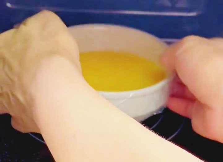 Cook egg mixture in the microwave for 5 minutes