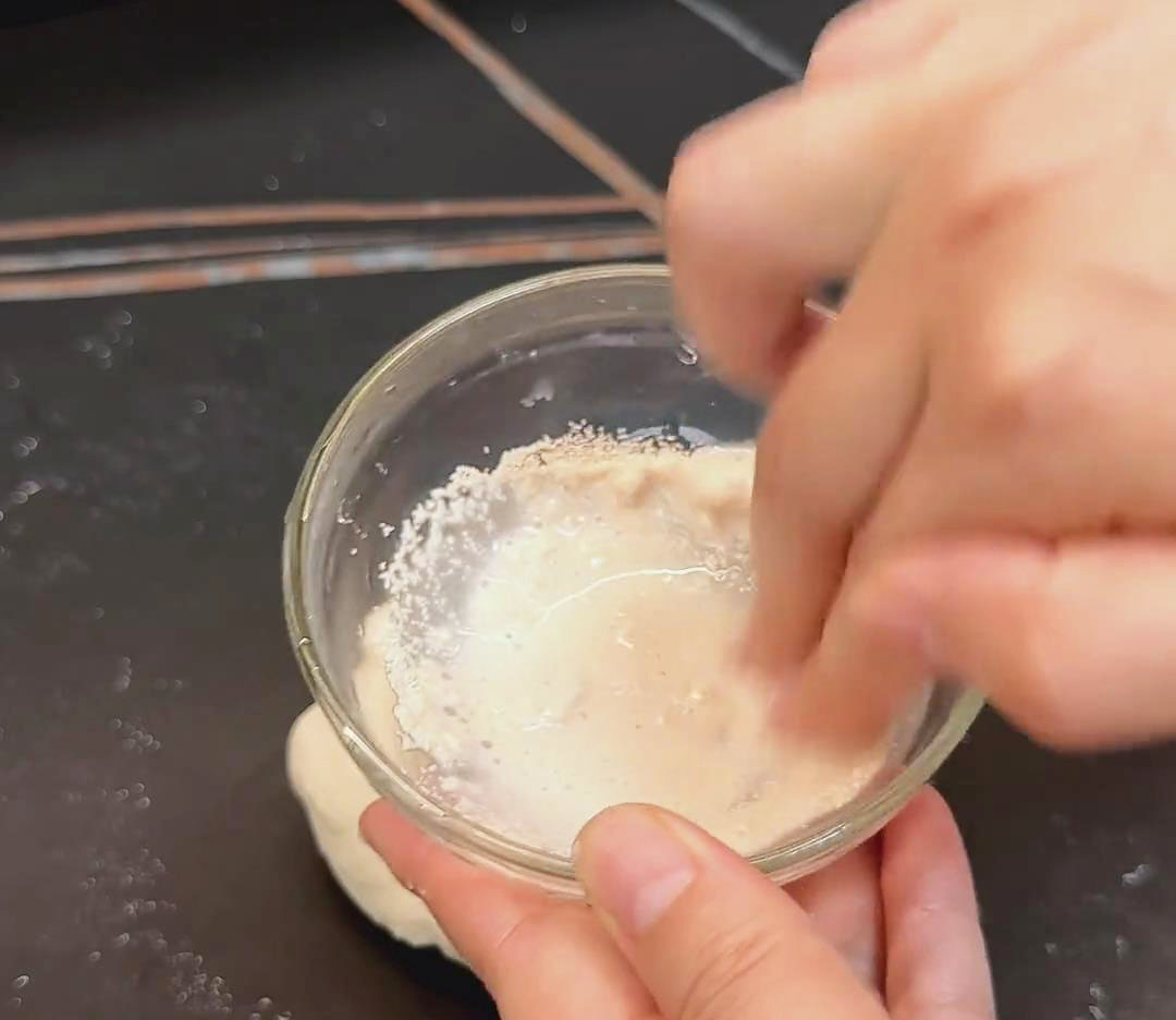 Dissolve the yeast with a small amount of water