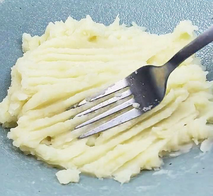 mash the potatoes with a potato masher or fork
