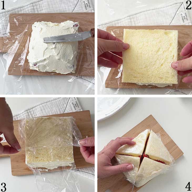 top with more cream and wrap tightly with plastic wrap
