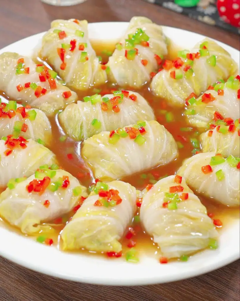 Steamed Cabbage Rolls Recipe In Savory Sauce - Kitchen (Mis)Adventures