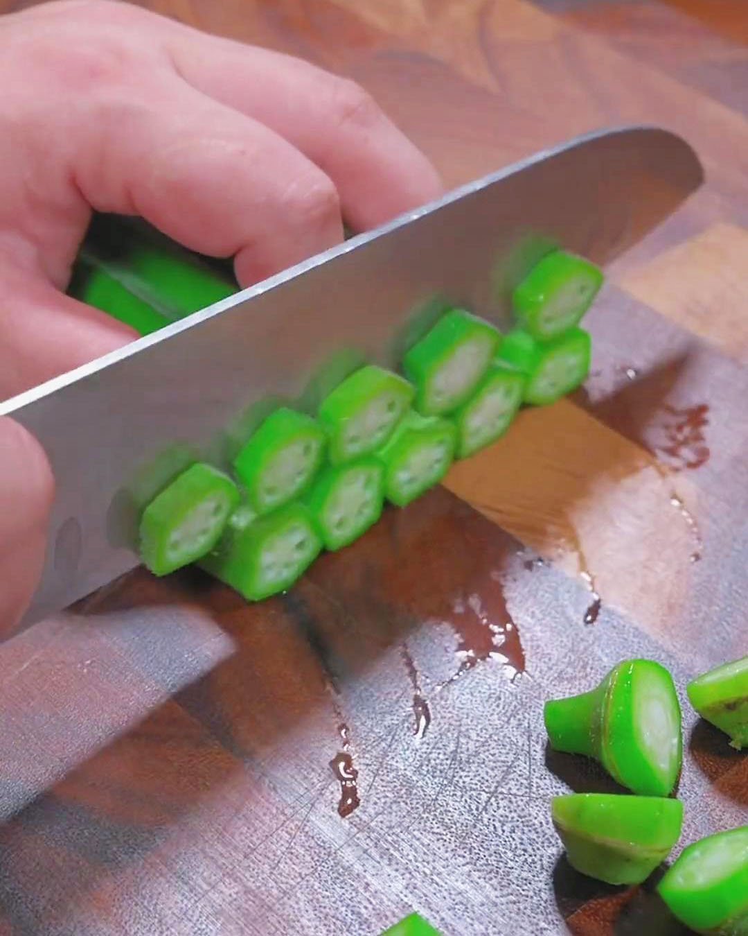 slice okra into thick slices
