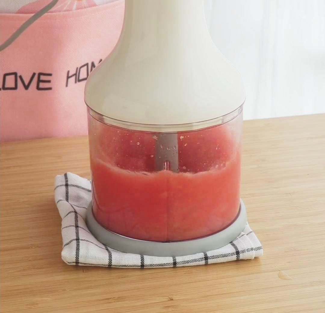 Blend the watermelon in a blender