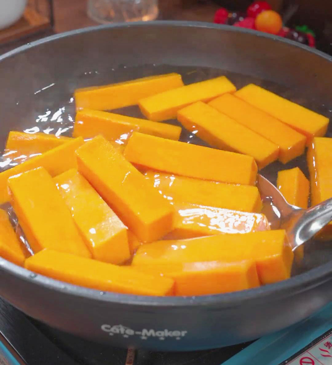 boil the pumpkin slices for 30 seconds