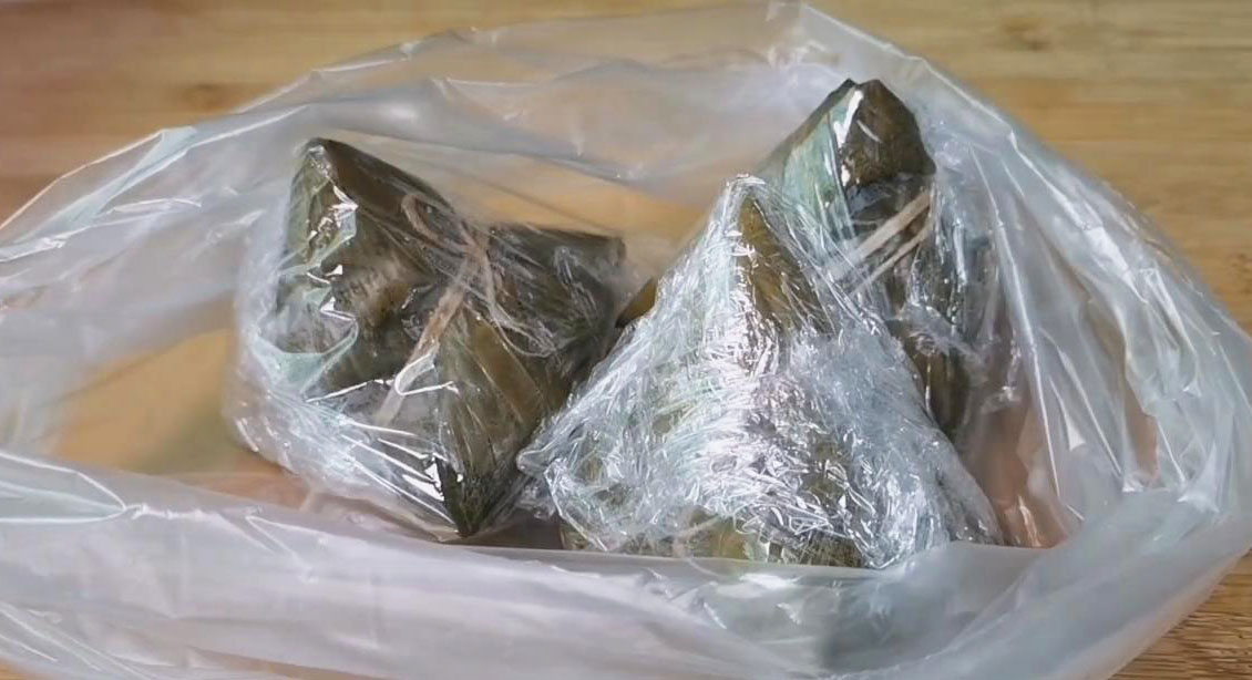 zongzi in a sealed food bag
