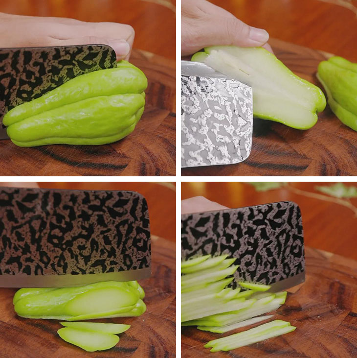 How to cut the chayote