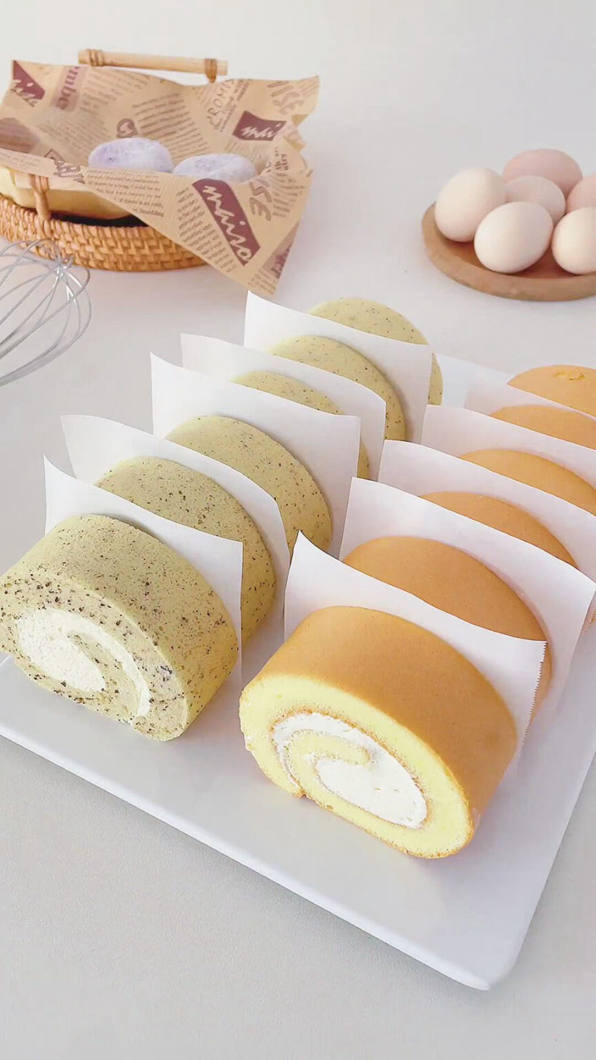 Light & Creamy Swiss Roll Recipe (Plain & Black Tea Flavors) - Kitchen ...
