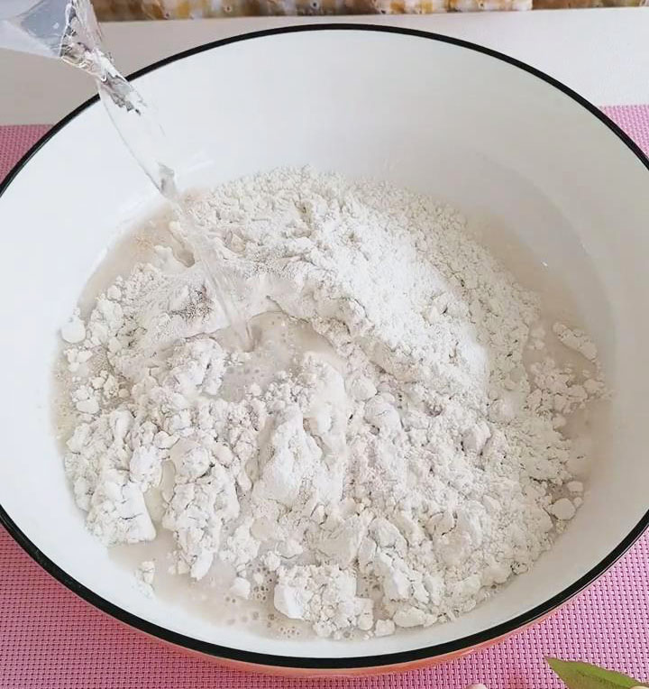 mix the ingredients for the white dough and chocolate dough