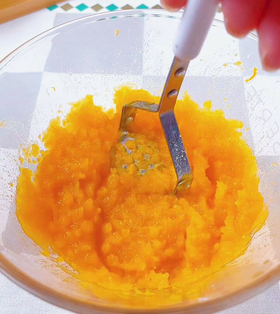 mash pumpkin into a smooth puree