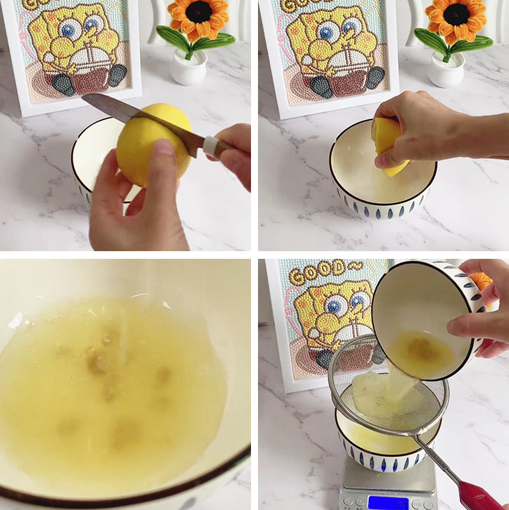 squeeze out the lemon juice