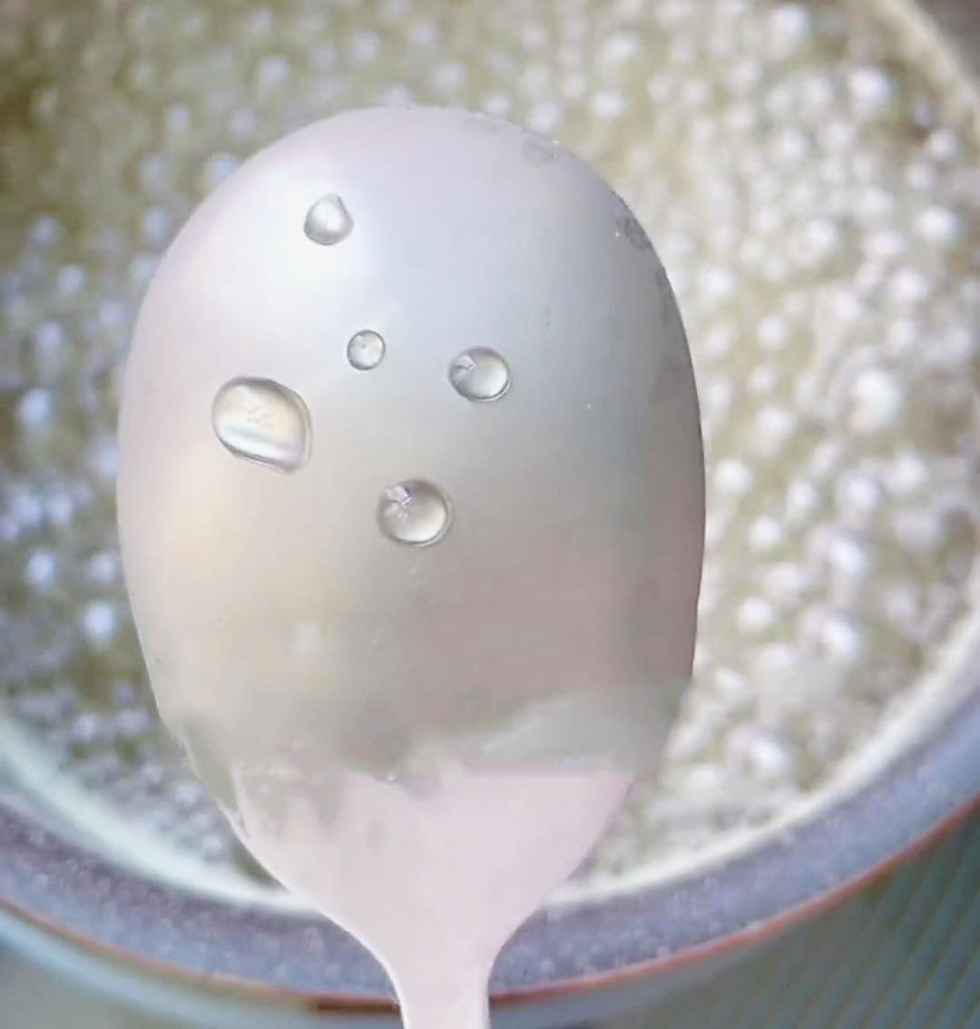 take a small drop of syrup and let it fall onto the frozen spoon